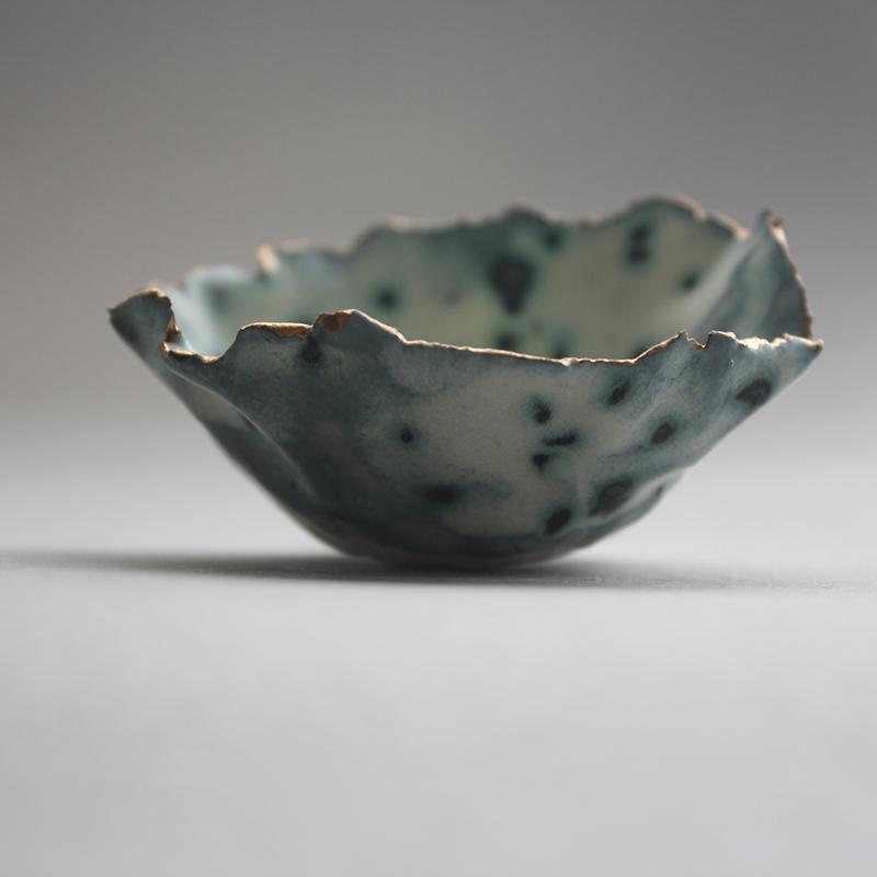 Porcelain Handmade Pinch Pot from Spring Holt; handbuilt ceramics and painted slipware