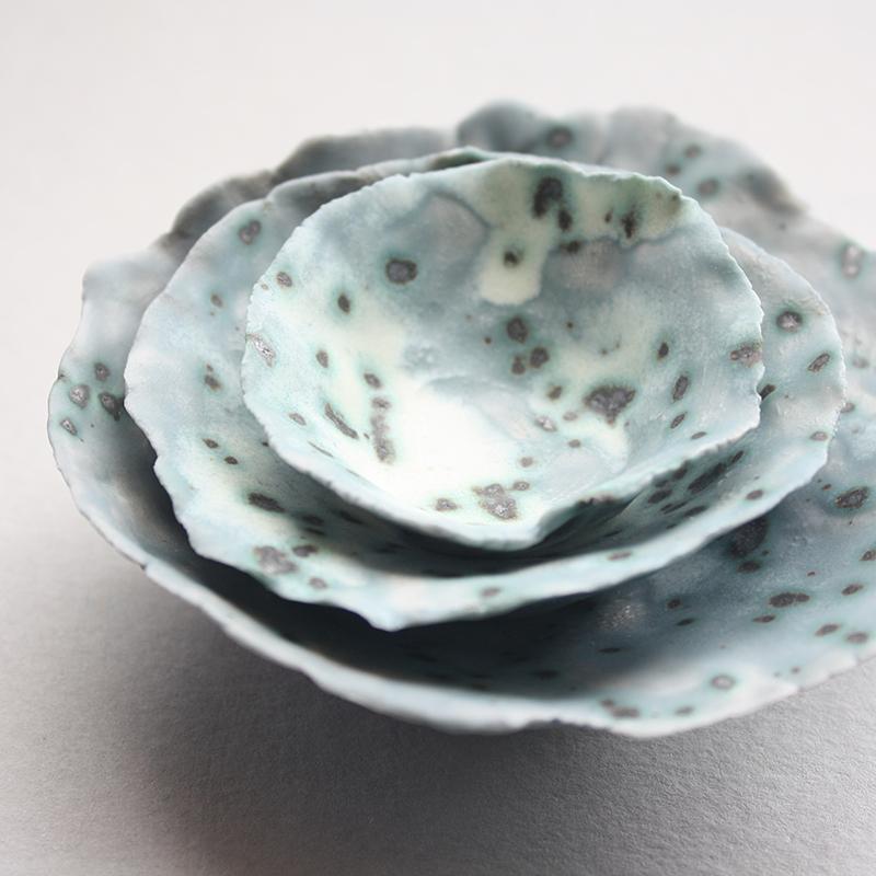 Porcelain Handmade Pinch Pot from Spring Holt; handbuilt ceramics and painted slipware