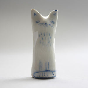 Porcelain Handmade Cat by Sam Taylor Spring Holt handbuilt ceramics painted slipware